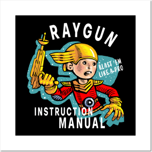 Retro Atompunk Raygun instruction manual Posters and Art